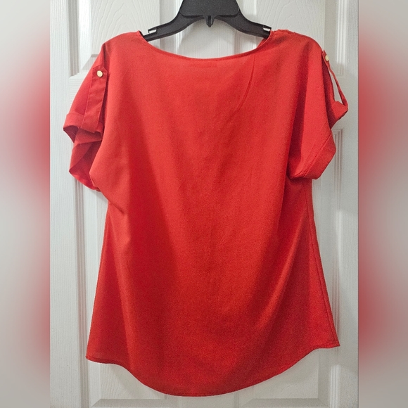 Calvin Klein Red Cap sleeve top. Size L - Picture 5 of 9